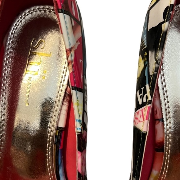 Shi by Journeys Women Shoes, Patent Magazine Print Platform High Heels, Sz 7 - Picture 6 of 6